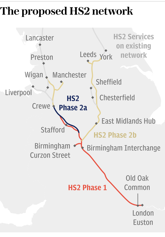 Graphic: The proposed HS2 network