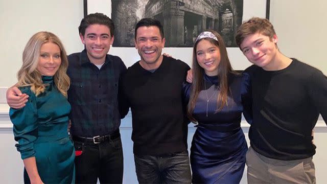 kelly ripa/ instagram Kelly Ripa and Mark Consuelos with their three children