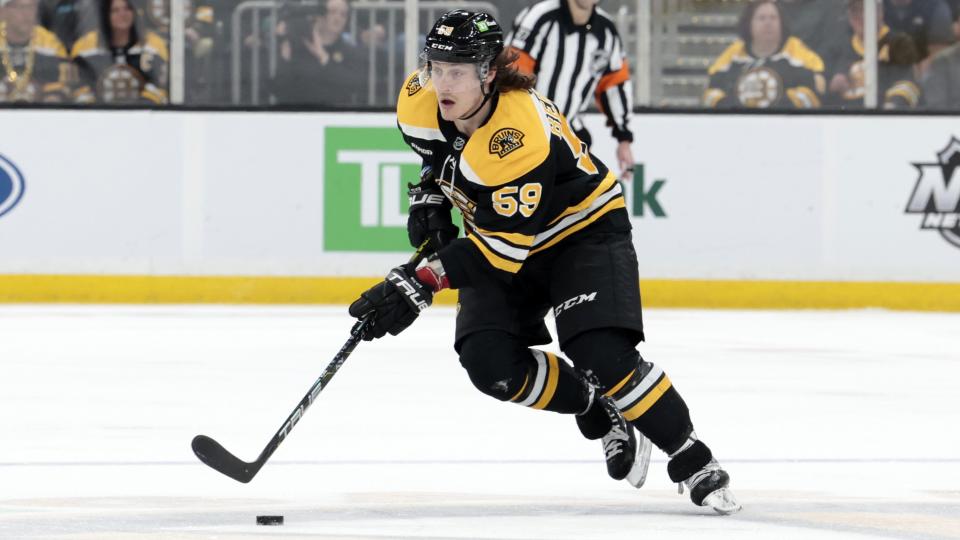Tyler Bertuzzi cost the Boston Bruins their first-round pick in 2024. (Fred Kfoury III/Icon Sportswire via Getty Images)