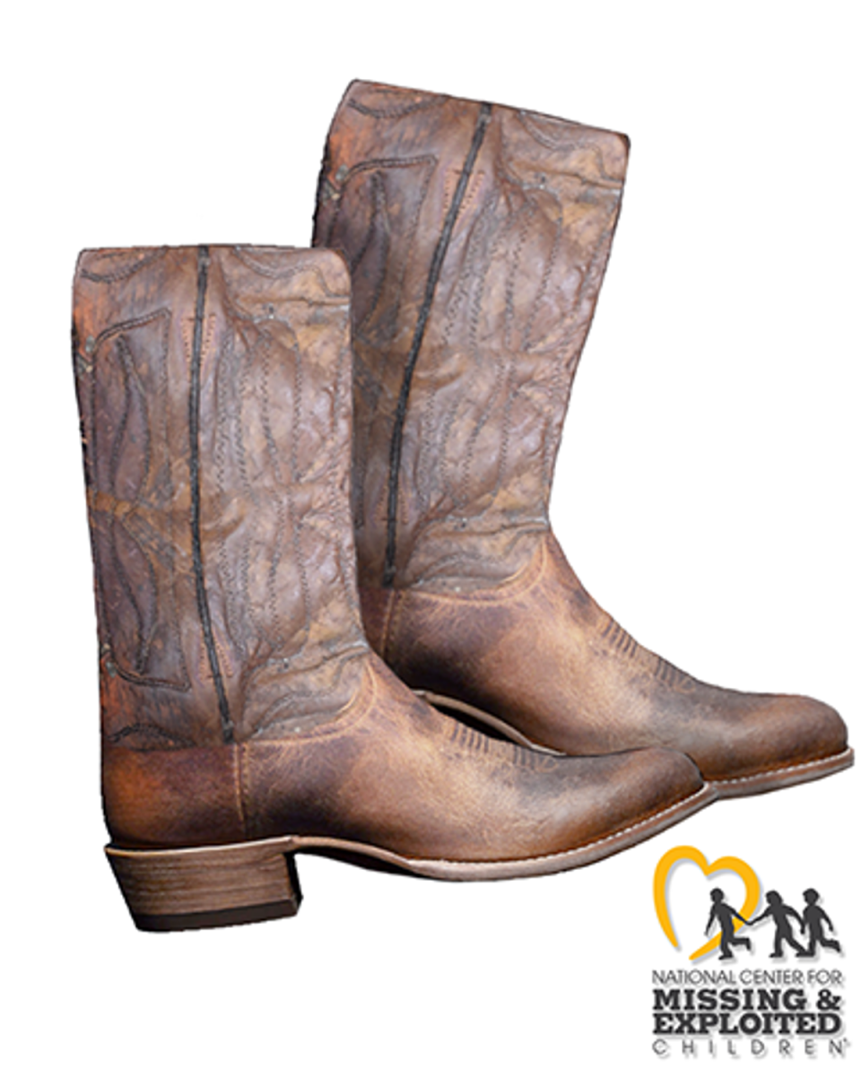 John Doe 1973 was also located with brown leather cowboy boots that went above the calf and had the word “NEOLITE” on the heel. (National Center for Missing & Exploited Children)