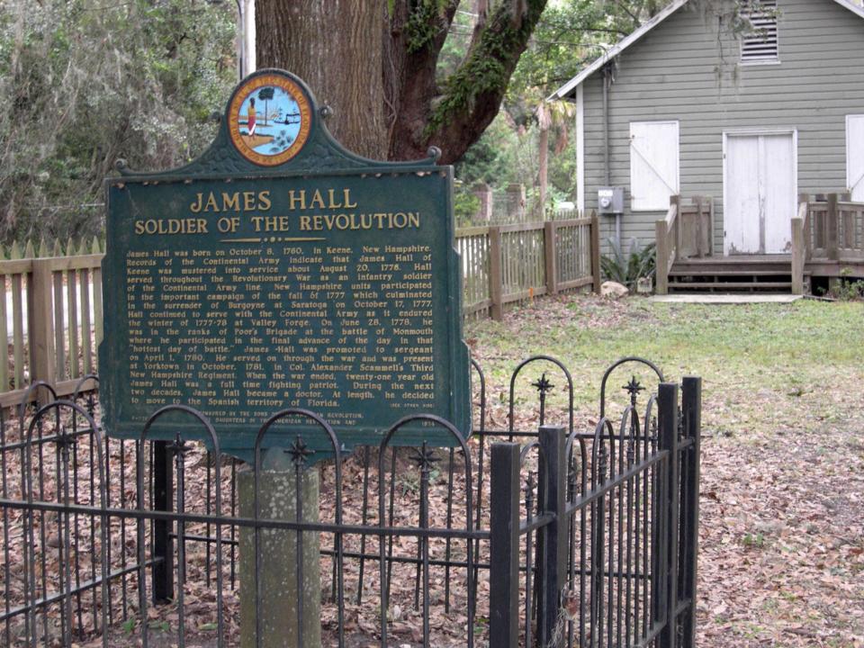 Doctor/settler James Hall was honored years ago by a  historical marker near Brady Road in Mandarin. (Dan Scanlan/Florida Times-Union)