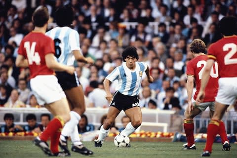 Maradona was a master of body language - Credit: GETTY
