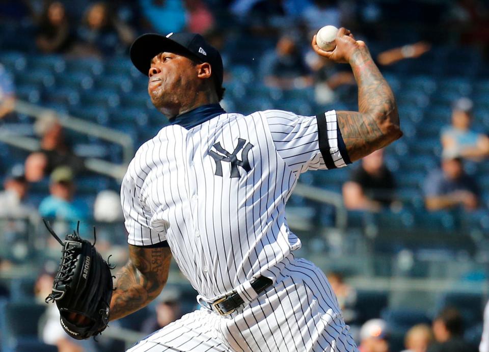 New York Yankees closer Aroldis Chapman, who defected from Cuba in 2009, has 303 major-league saves.