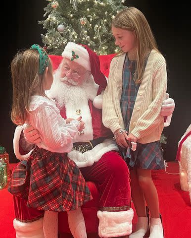 <p>Haylie Duff/instagram</p> Haylie Duff brings her daughters to meet Santa