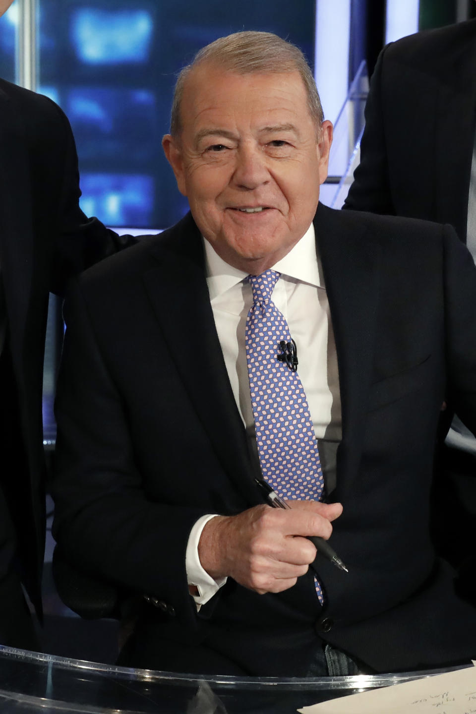 FILE - Stuart Varney, host of "Varney & Co.," on the Fox Business Network, is photographed in New York, Monday, June 24, 2019. The second Republican presidential debate starts at 9 p.m. ET on Wednesday, Sept. 27, 2023, at the Ronald Reagan Presidential Library in California. It’s being moderated by Fox Business Network host Stuart Varney and Fox News Channel host Dana Perino, as well as Univision anchor Ilia Calderón. (AP Photo/Richard Drew, File)