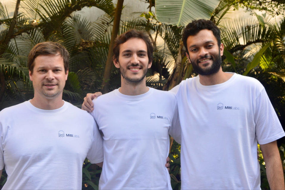 Mitti Labs cofounders Nathan Torbick, Xavier Laguarta and Devdut Dalal (left to right).