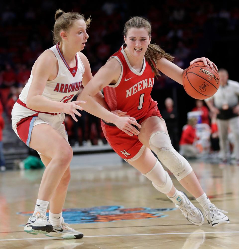 Neenah's Allie Ziebell, right, is the Gatorade girls basketball player of the year in Wisconsin for the second season in a row.