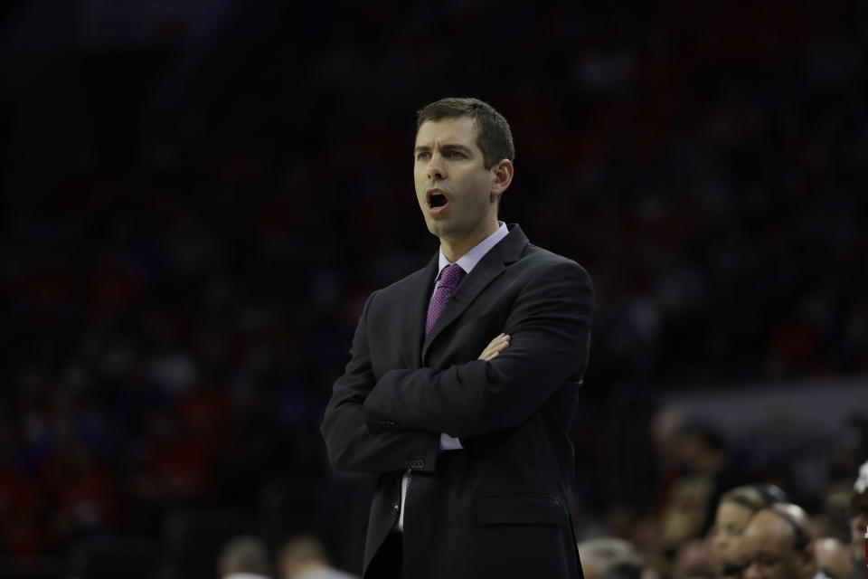 Brad Stevens received exactly zero votes for coach of the year by his NBA coaching peers, prompting former players to sing his accolades. (AP Photo)