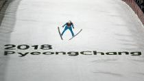 <p>Jonathan Learoyd of France competes in the Men's Normal Hill Individual Qualification</p>