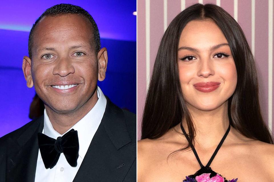 <p>Dimitrios Kambouris/Getty; VALERIE MACON/AFP via Getty</p> Alex Rodriguez, Olivia Rodrigo