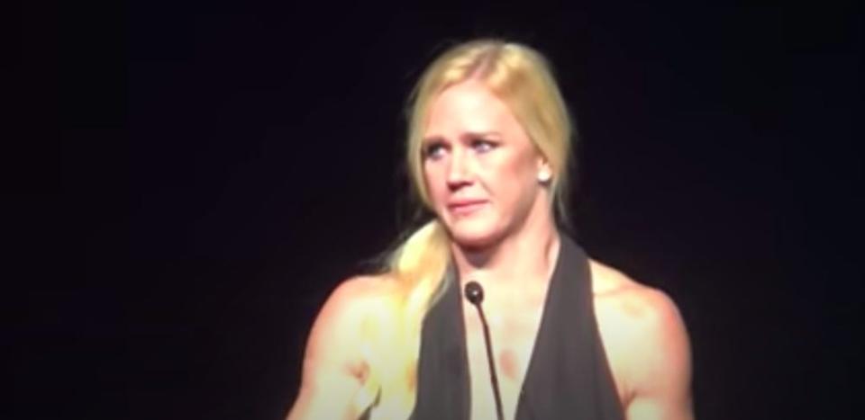 Holly Holm at the Hall of Fame ceremony Sunday.