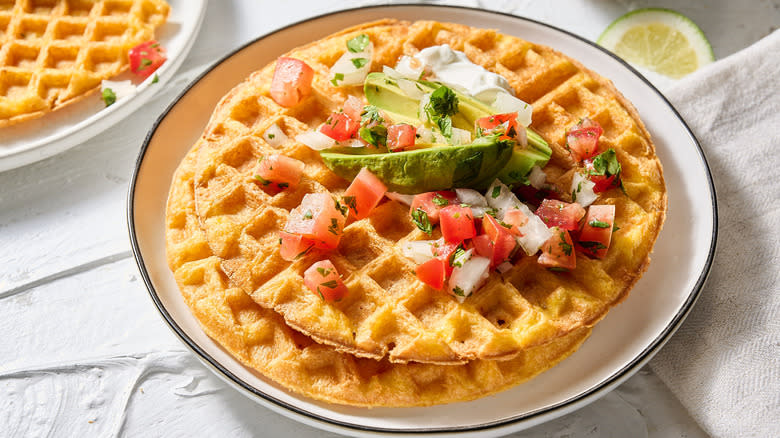 keto waffles on plate