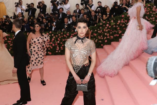 YouTuber James Charles in Alexander Wang at the 2019 Met Gala. Photo by Taylor Hill/FilmMagic