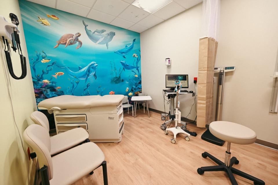 Located at 123 How Lane in New Brunswick, Saint Peter’s Family Health Center has undergone a $12 million modernization and expansion project. The mural is located in the pediatric examining room.