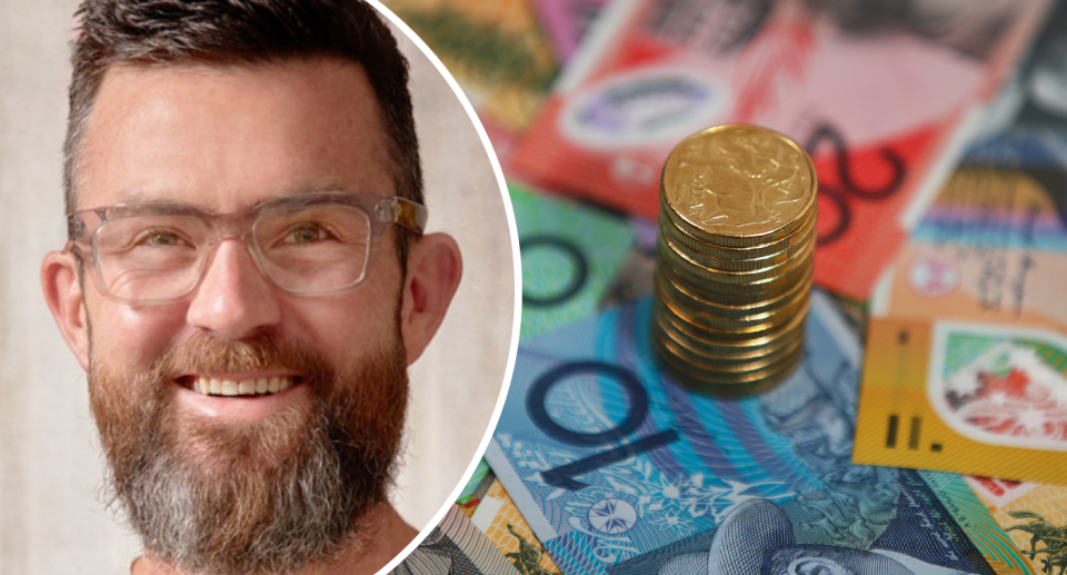 Ben Nash next to Aussie money