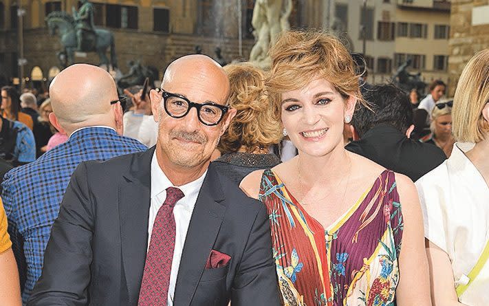 Tucci and his wife Felicity Blunt in Florence in 2019 - Getty Images