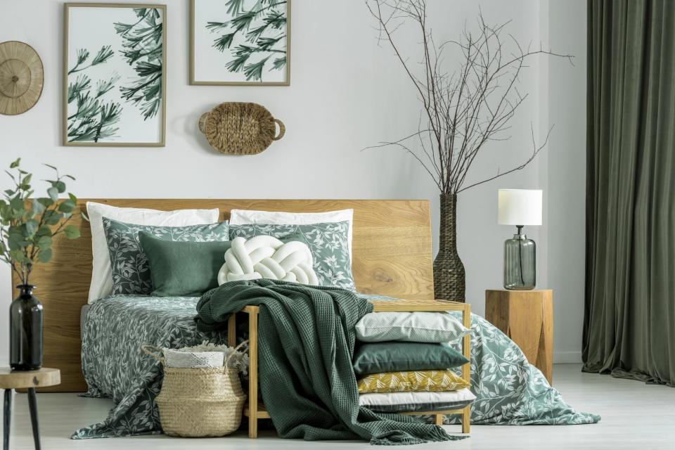 pale green bedroom