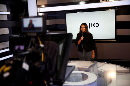 FILE PHOTO: A presenter's on-camera skills are tested at the offices of Kan, the new Israeli Public Broadcasting Corporation, in Tel Aviv, Israel November 3, 2016. REUTERS/Baz Ratner/File Photo