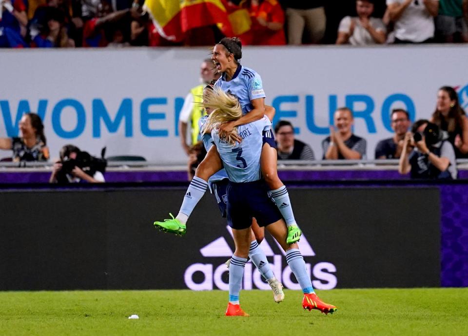 Marta Cardona’s late header secured Spain a place in the quarter-finals against hosts England (John Walton/PA) (PA Wire)