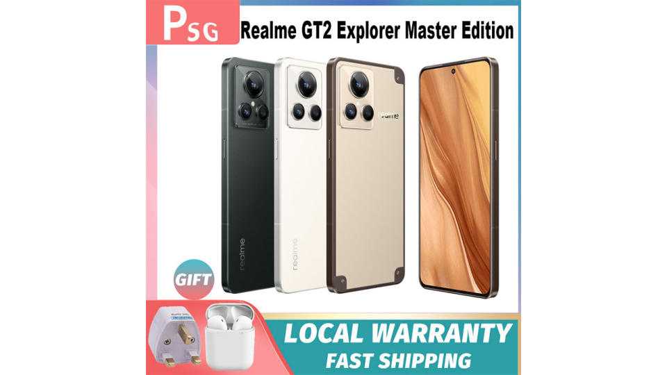 Realme GT2 Explorer Master Edition 5G Phone Snapdragon 8+ Gen 1 5000mAh 16MP 100W Charging 1 Year Local Warranty. (Photo: Lazada SG)
