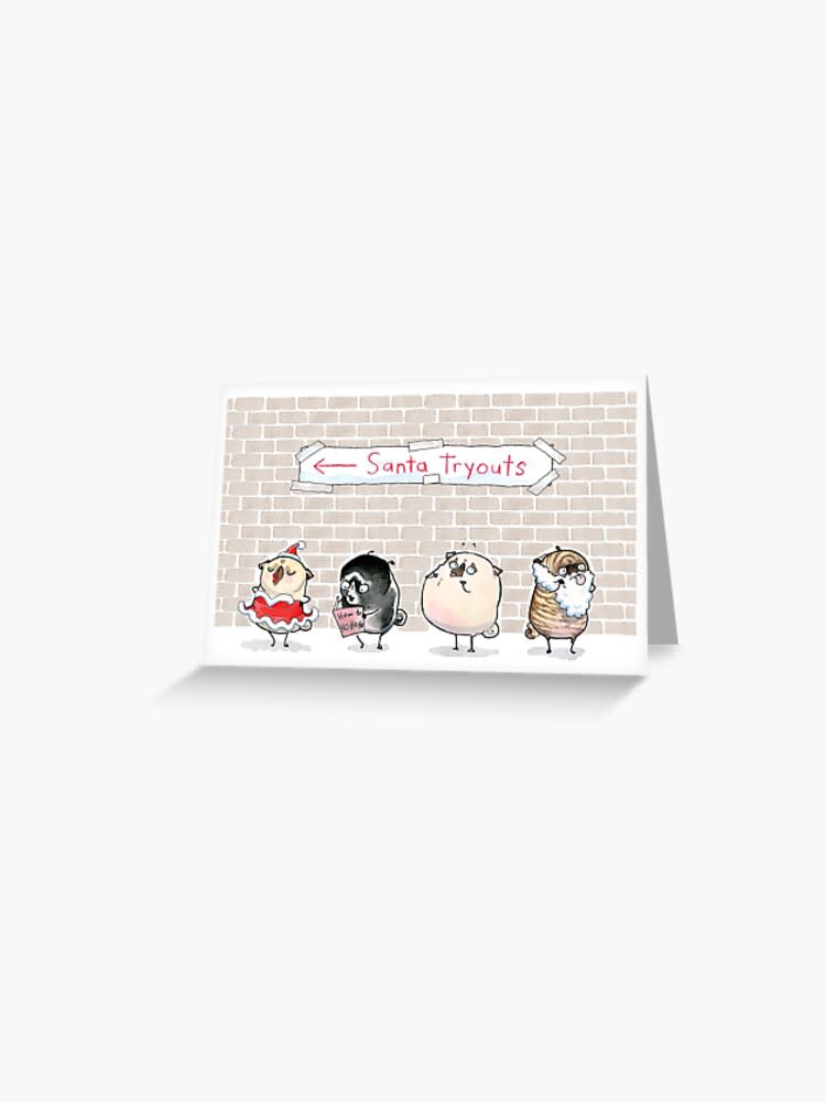 <p><a href="https://go.redirectingat.com?id=74968X1596630&url=https%3A%2F%2Fwww.redbubble.com%2Fi%2Fgreeting-card%2FSanta-Tryouts-by-inkpug%2F57740184.5MT14&sref=https%3A%2F%2Fwww.countryliving.com%2Flife%2Fentertainment%2Fg45142152%2Ffunny-christmas-card-ideas%2F" rel="nofollow noopener" target="_blank" data-ylk="slk:Shop Now;elm:context_link;itc:0;sec:content-canvas" class="link ">Shop Now</a></p><p>Santa Tryouts Christmas Card</p><p>redbubble.com</p><p>$3.37</p><span class="copyright">Redbubble</span>