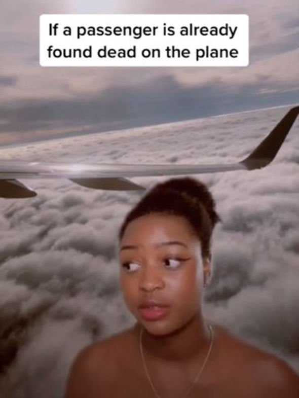 希娜提到，若旅客在機上突然過世，飛機又沒有多餘空間，只能將遺體留在原位。（圖／翻攝自TikTok＠Sheena Marie）
