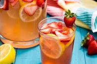 <p>Sip on pink lemonade with a grown-up twist.</p><p>Get the <a href="https://www.delish.com/uk/cocktails-drinks/a36108287/spiked-strawberry-lemonade-recipe/" rel="nofollow noopener" target="_blank" data-ylk="slk:Pink Lemonade Sangria;elm:context_link;itc:0;sec:content-canvas" class="link ">Pink Lemonade Sangria</a> recipe.</p>