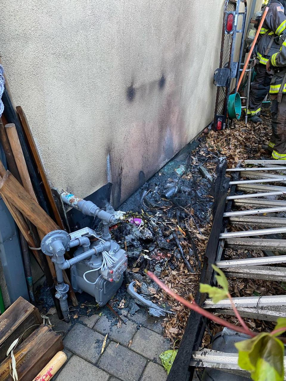 The outside of a home on Johnson Avenue caught fire on Thursday, Feb. 15, 2023.