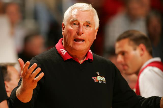 <p>Darren Carroll/Sports Illustrated via Getty</p> Bob Knight during his tenure with Texas Tech in 2006