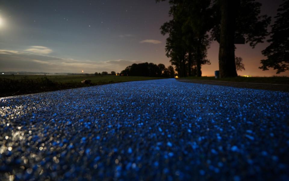 Glowing Bike Path in Poland