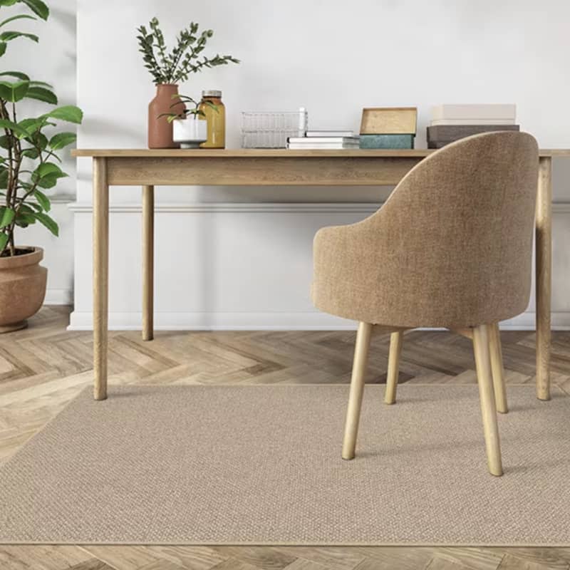 Flatwoven Warm Sand Re-Jute Rug, 5' x 7'