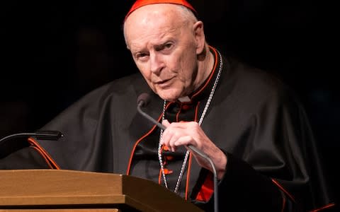 McCarrick had officially retired though had continued to travel abroad regularly on Church business, particularly human rights issues - Credit: Robert Franklin/Pool South Bend Tribune