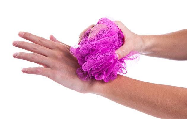 You should throw your shower scrubber away after three weeks. Photo: Getty Images