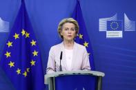 European Commission President Ursula von der Leyen makes an announcement on the composition of the EU Commission College