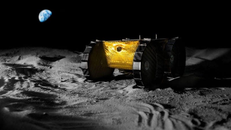Conceptual image of the Iris rover, a student-built robot included in Astrobotic’s inaugural Peregrine mission. 