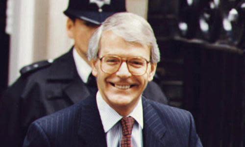 John Major leaves No 10 for the Commons debate on a confidence motion on 23 July 1993.