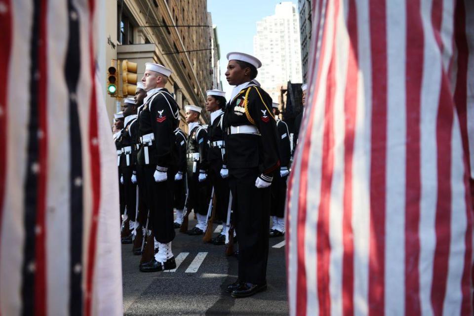 Soldados de EEUU desfilando en Nueva York