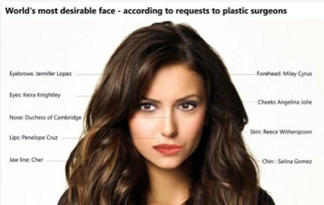 Dr De Silva has created a composite of the world's most desirable face. Photo: Twitter