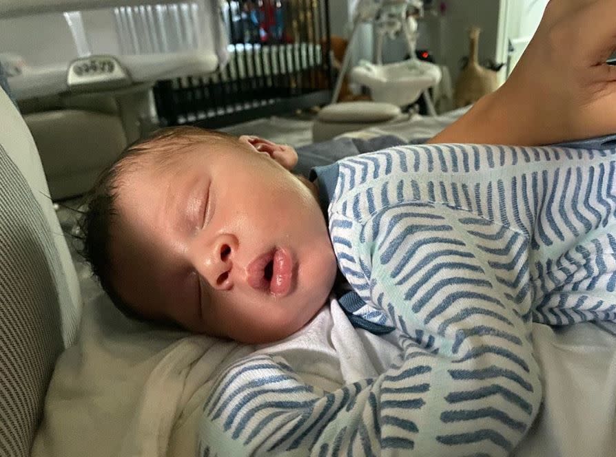 Chris Brown’s newborn son Aeko is home and he wants the world to know it. The singer, who welcomed baby Aeko earlier in December with girlfriend Ammika Harris, shared a photo of his son’s face for the first time on Dec. 14, 2019. “ BABY AEKO “, Brown captioned the snap of the sleeping newborn, born Aeko Catori Brown.