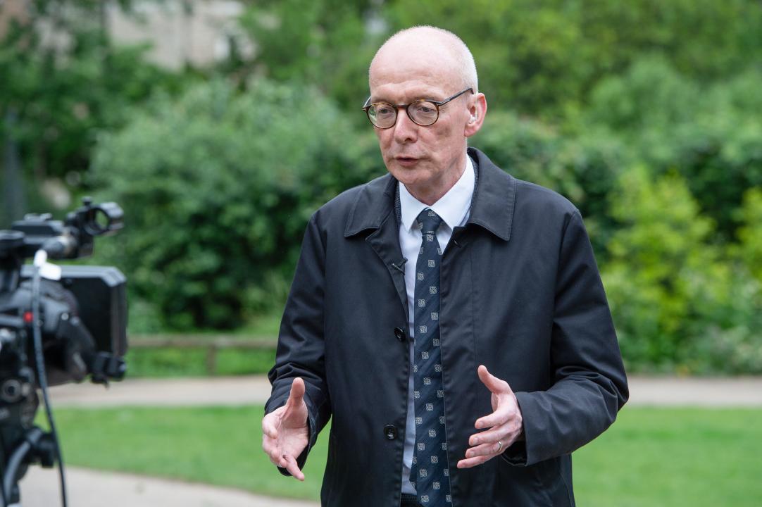 London, England, UK. 23rd May, 2024. Labour's National Campaign Coordinator PAT MCFADDEN being interviewed in Westminster during the morning media round. (Credit Image: © Thomas Krych/ZUMA Press Wire) EDITORIAL USAGE ONLY! Not for Commercial USAGE! Credit: ZUMA Press, Inc./Alamy Live News