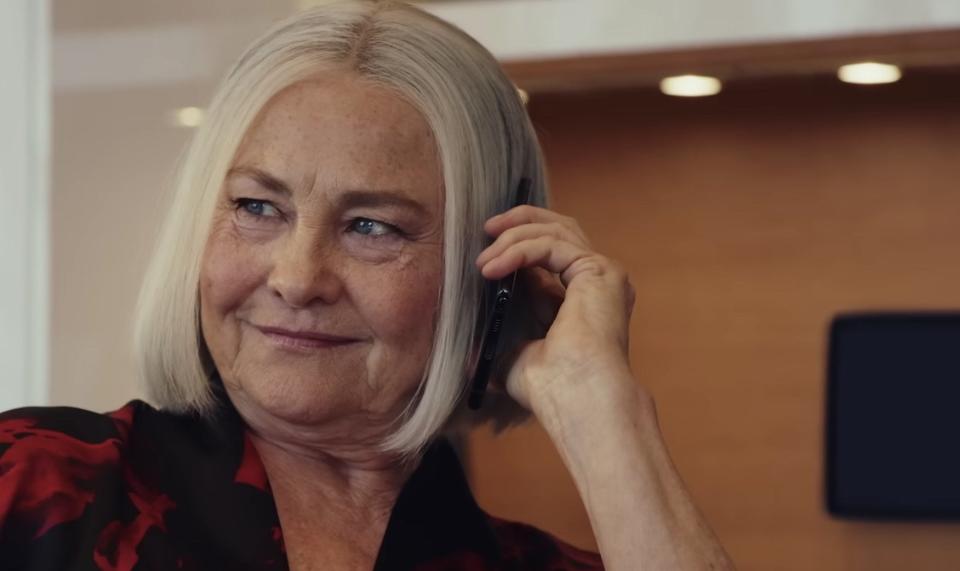 cherry jones on the phone in episode 8 of poker face