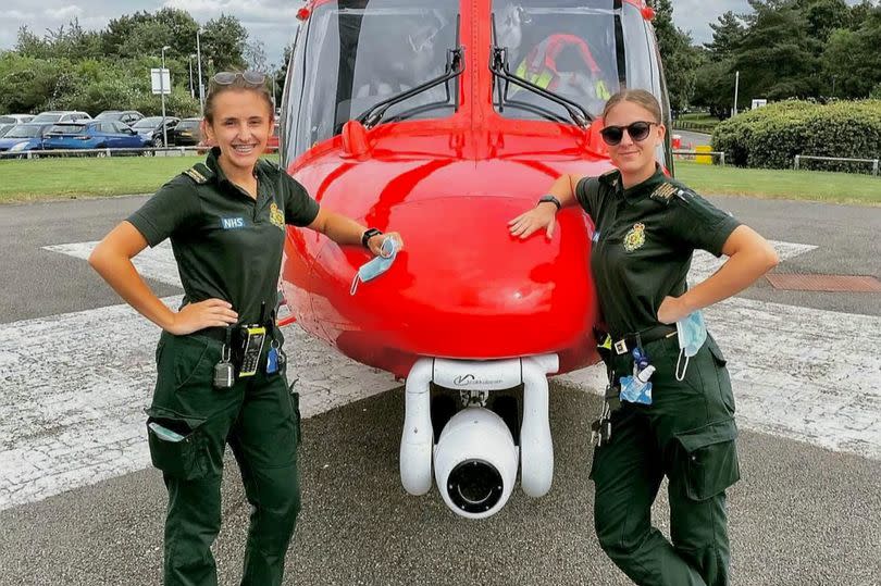 Kayley and Emily during their ambulance service days