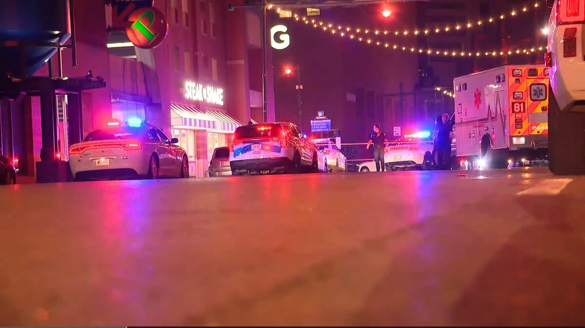 Police rushed to the scene of a mass shooting at the Circle Center Mall in Indianapolis on Saturday 30 March (WTHR)