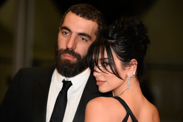 <p>Getty</p> Romain Gavras and Dua Lipa in May 2023