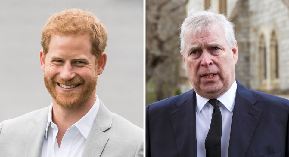 Harry and Andrew both look set to have no official role in King Charles's coronation. (Getty Images)