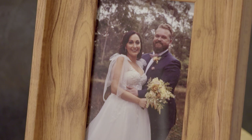 MAFS 2020 Poppy Jenkins and Luke Eglin on their wedding day