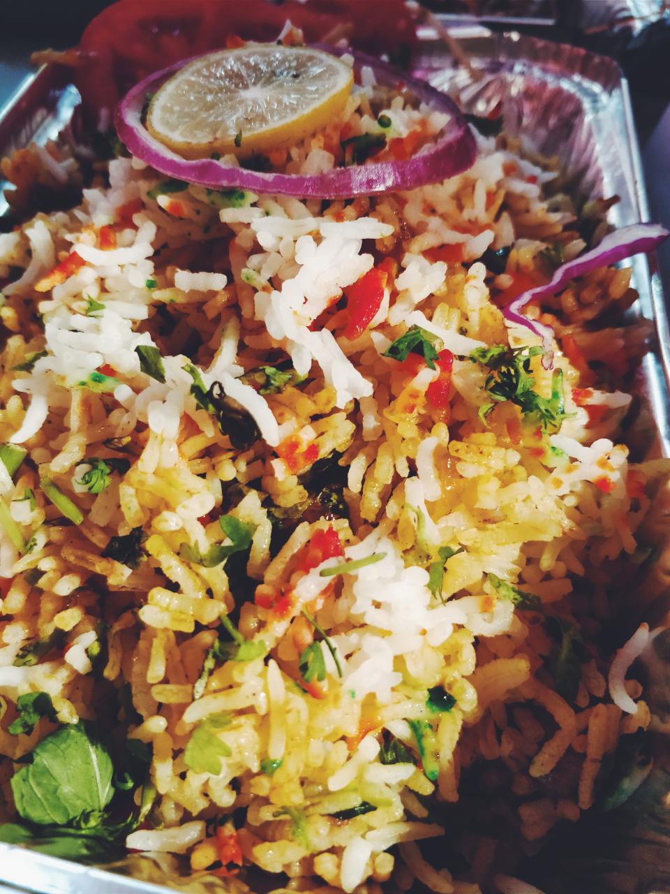 Seafood festival is incomplete without pulav to accompany it. 