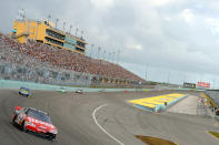 HOMESTEAD, FL - NOVEMBER 20: Tony Stewart, drives the #14 Office Depot/Mobil 1 Chevrolet, during the NASCAR Sprint Cup Series Ford 400 at Homestead-Miami Speedway on November 20, 2011 in Homestead, Florida. (Photo by John Harrelson/Getty Images for NASCAR)