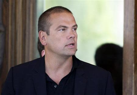 Lachlan Murdoch, son of Rupert Murdoch, CEO of News Corp. and 20th Century Fox arrives for the annual Allen and Co. Conference at the Sun Valley, Idaho Resort July 9, 2013. REUTERS/Rick Wilking