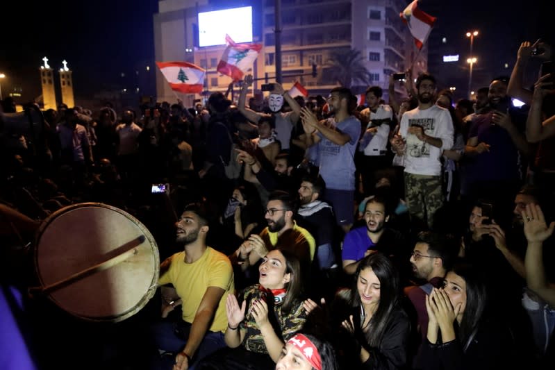 Demonstration following a broadcasted interview by Lebanese President Michel Aoun, during ongoing anti-government protests in Beirut